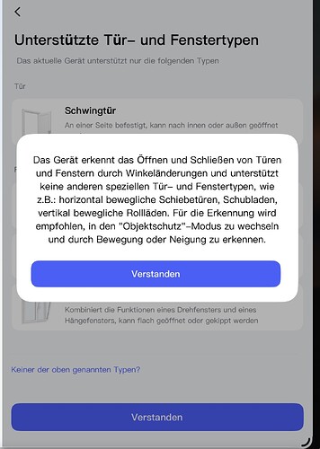 Unterstützte Tür- und Fenstertypen