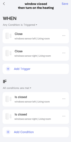 Automation thermostats on when