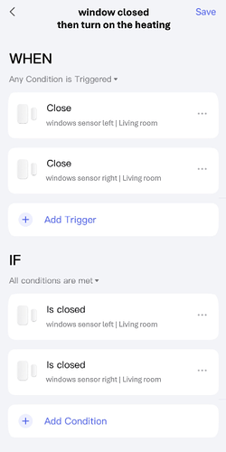 Automation thermostats on when
