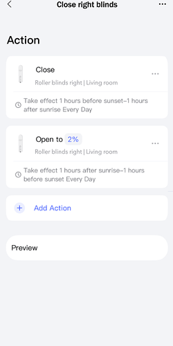 Scene close right blinds
