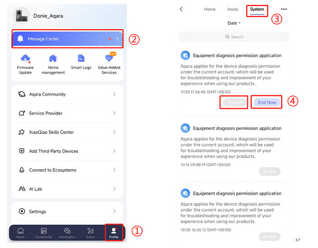 How to authorize remote inspection of Aqara devices