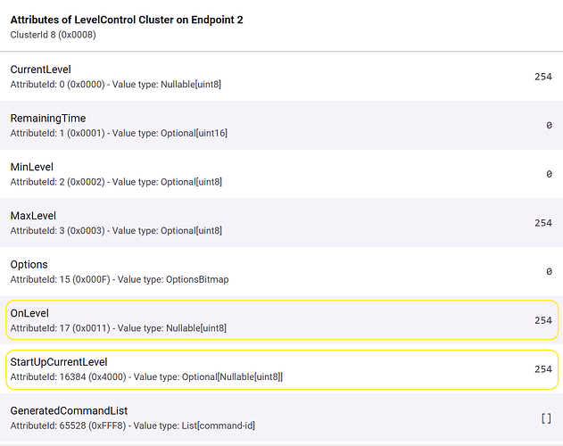 Matter endpoint attributes from matterjs-server