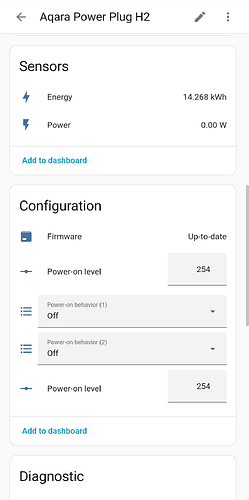 Aqara Power Plug H2 EU (RGB) configuration in Home Assistant